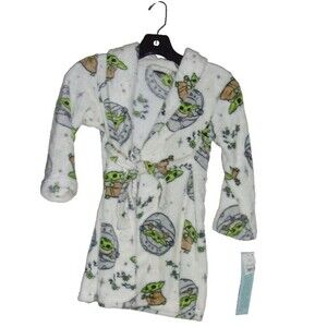 Star Wars Disney Bath Robe Child Sz. XS 4-5 The Mandalorian Grogu Baby Yoda New